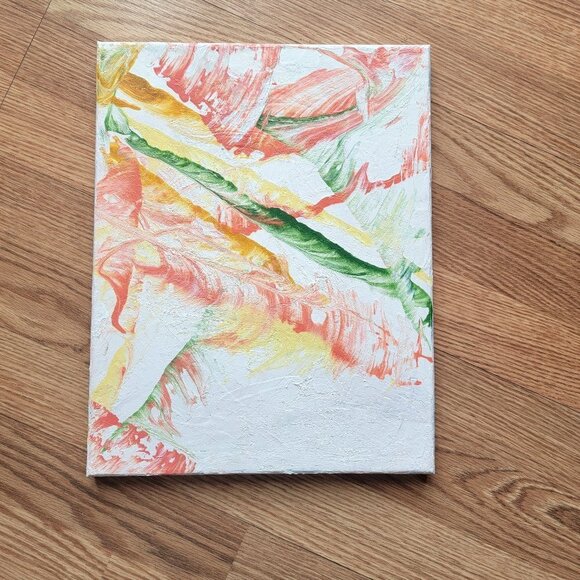 Abstract Art Acrylics Painting on Canvas Beach Tropical Colors Size 10 x 13 in - Picture 1 of 4